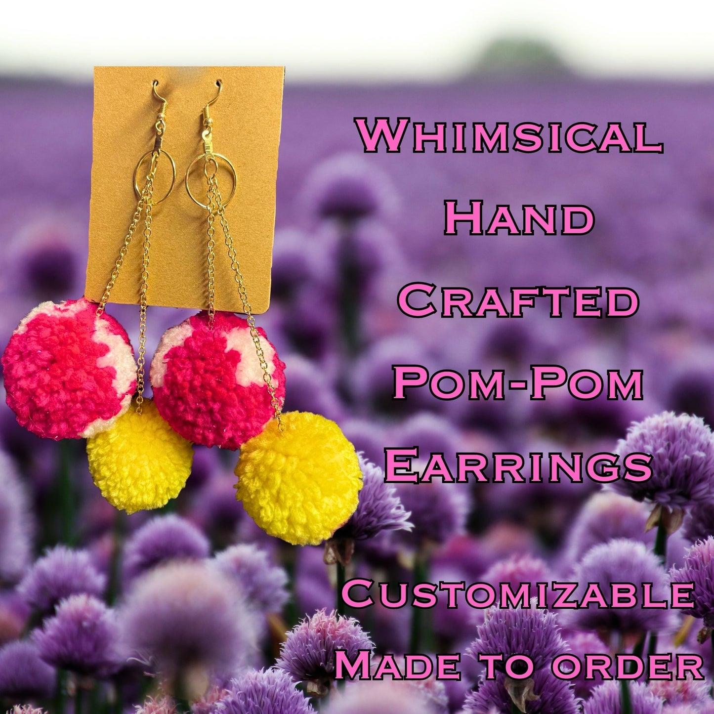 Pom-Pom Dangle Earrings