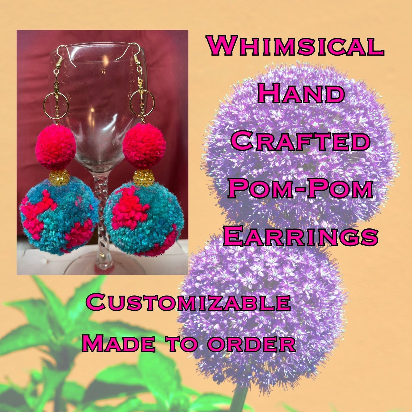 Large Pom-Pom Earrings