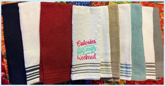 Calories Don't Count on the Weekend Custom Kitchen Towel